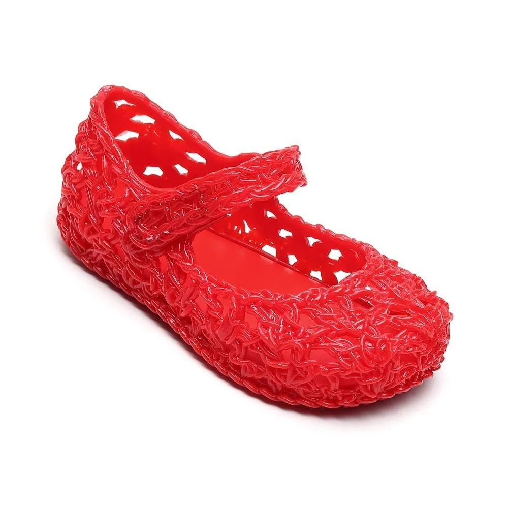 Mini Melissa Campana/Новинка года; пластиковые сандалии для девочек; сандалии принцессы для девочек; нескользящая детская пляжная обувь для маленьких девочек - Цвет: Red