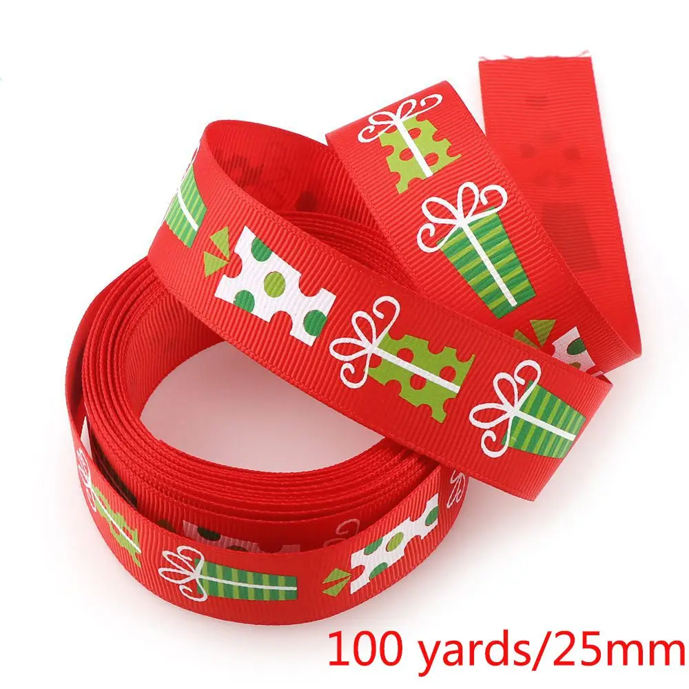 Большое количество широкий Ribbon100 ярдов печатные корсажная лента бант для волос/подарок лук/Рождество/свадьба DIY шитье/одежда кружева - Цвет: as the picture