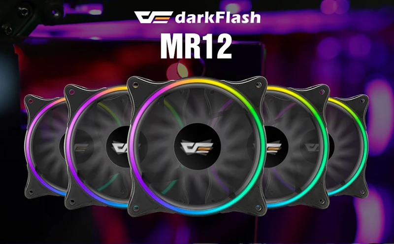 Чехол для ПК darkFlash RGB с вентилятором, 120 мм, чехол для компьютера s, вентиляторы охлаждения процессора, тихий Asus Aura Sync, кулер с регулировкой скорости, светодиодный вентилятор для ПК MR12