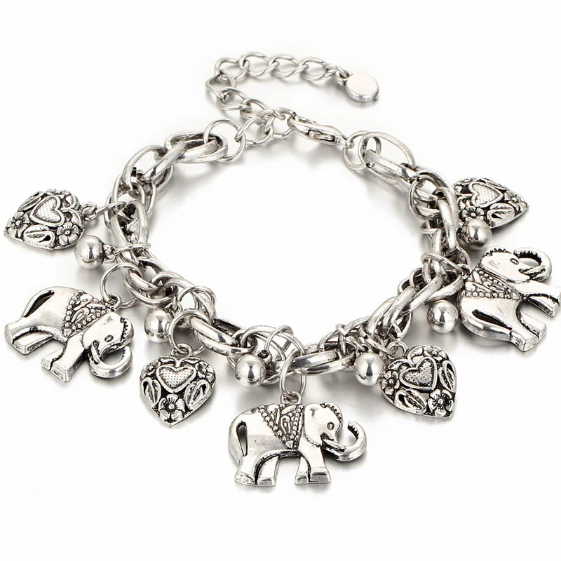 Heart &amp Elephant Alloy Anklet Retro Style Bohemia Anklets European and American Personality Christmas Gifts | Украшения и