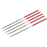 uxcell 5pcs red silver 2mm x 100mm round diamond needle file 150 grit use to shape steel glass tile metal glass stone