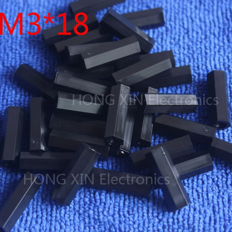 M3 * 18 мм 1 шт. черная нейлоновая Шестигранная розетка гнездовая Проставка
