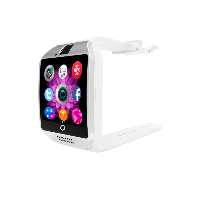 White and i7 Bluetooth Смарт-часы для мужчин Q18 с сенсорным экраном большая батарея поддержка TF sim-карта камера для телефона Android Smartwatch - Цвет: White and i7