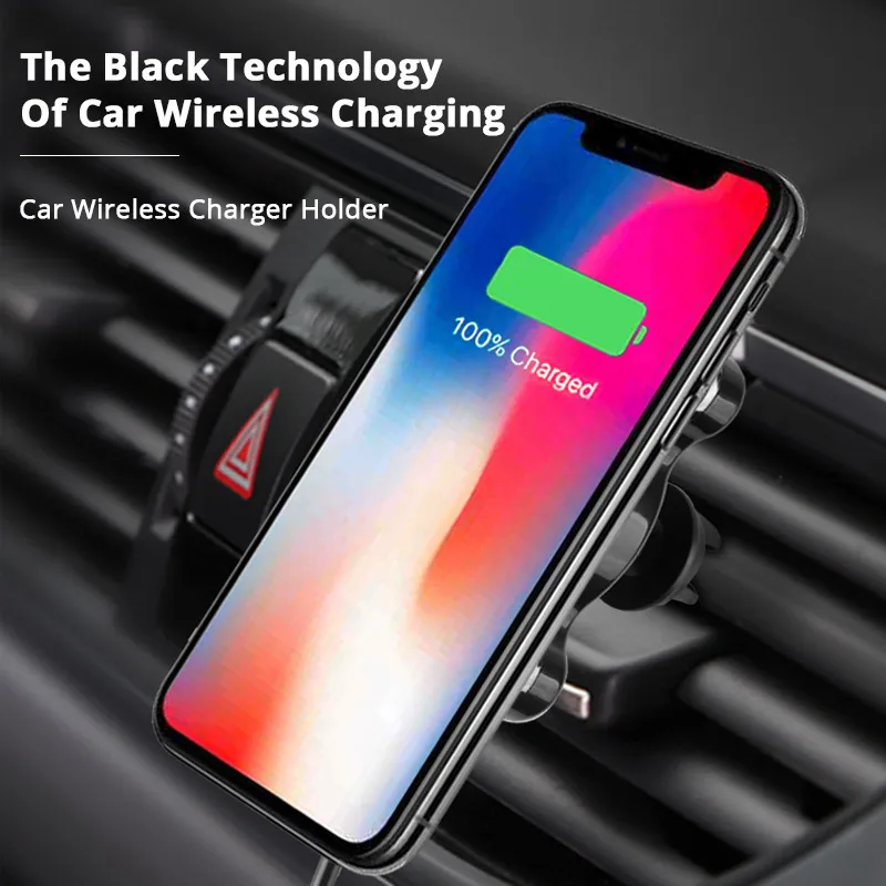 Автомобильное беспроводное зарядное устройство Qi 360 градусов для iPhone XR XS X 8 8Plus