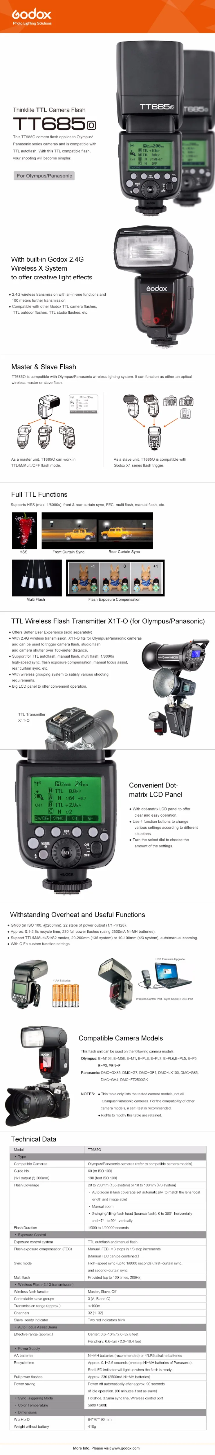 Godox TT685 вспышки TTL вспышка для камеры Скорость lite Высокое Скорость 1/8000 s GN60 для цифровой зеркальной камеры Canon Nikon sony Fujifilm Olympus DSLR Камера+ подарки