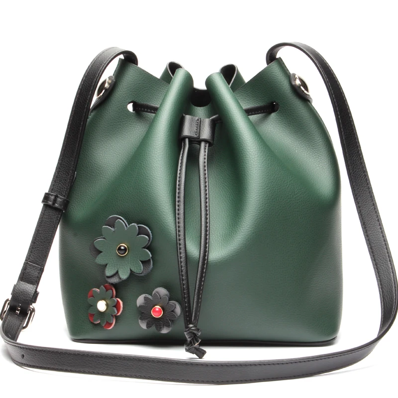 

Hot!!! High quality brand handbag bump color bucket bag leisure fashion 100% Genuine leather shopping bag shoulder bag