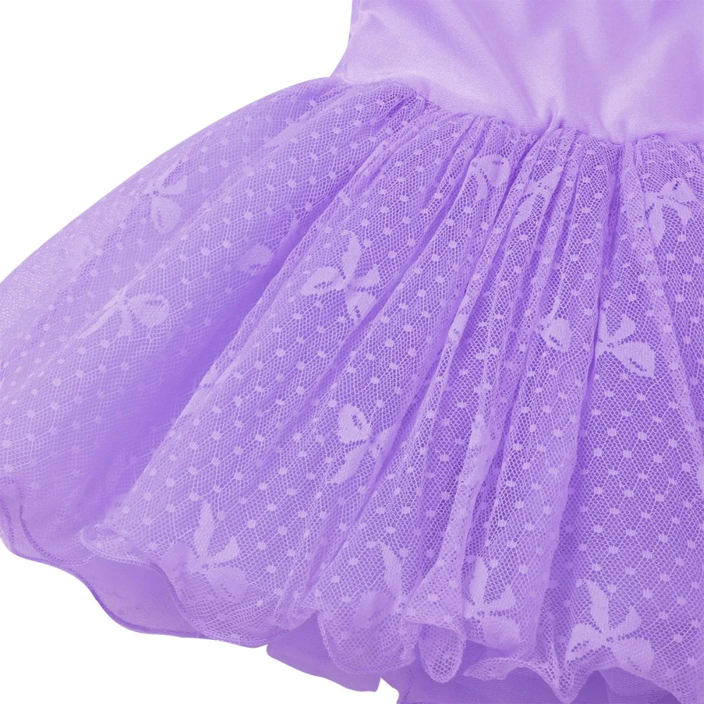 Балетный костюм IIXPIN балетное платье без рукавов с цветочным кружевом и открытой