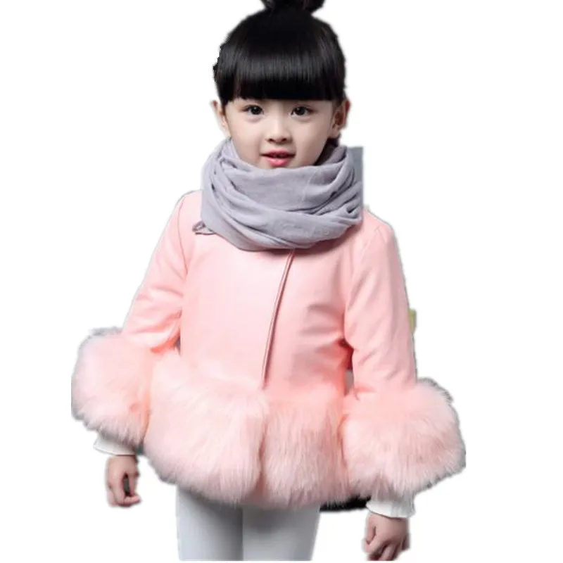 Пушистый осень зима детские для малышей из искусственного лисьего меха пальто