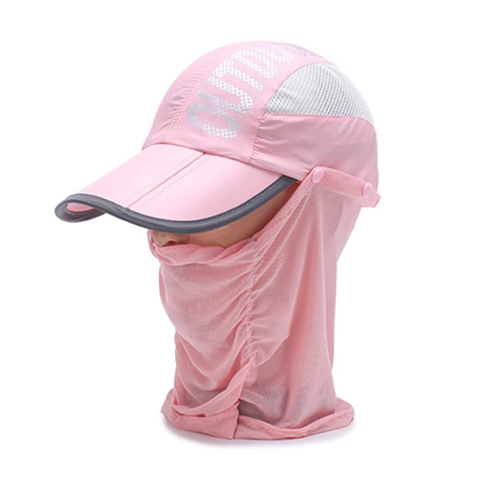 Pink BUTTERMERE, бейсболка с длинными полями, мужская, темно-синяя, дышащая, Snapback, шапки, женские, с принтом, складная, летняя, для кемпинга, защита лица, Солнцезащитная шляпа - Цвет: Pink