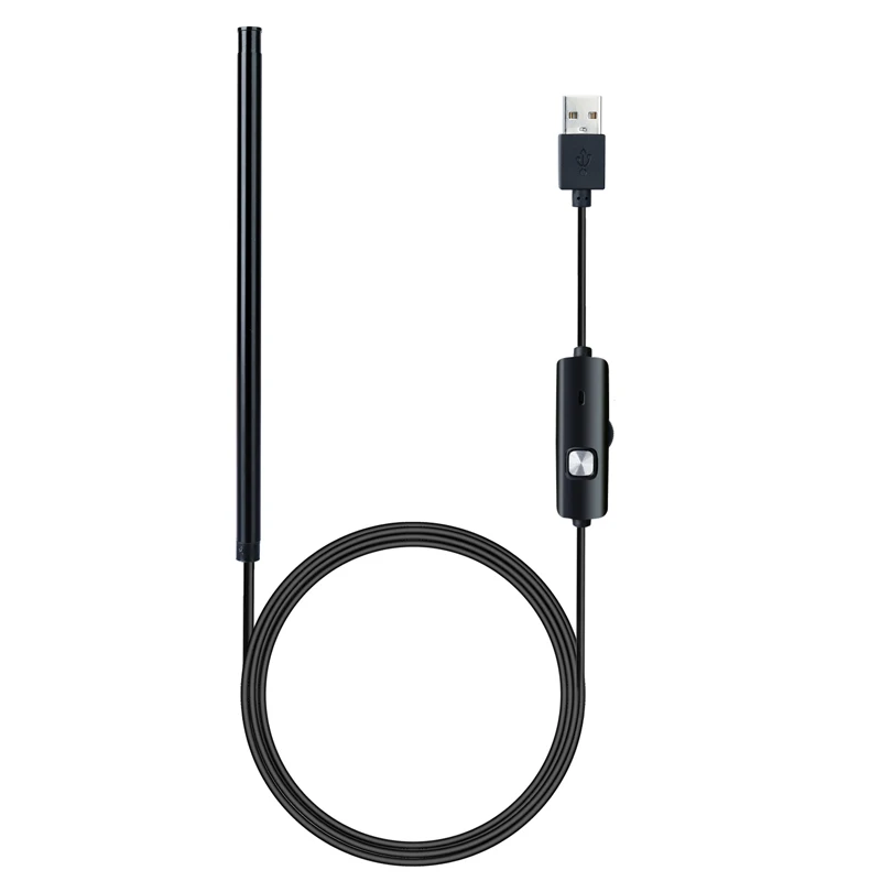 Эндоскоп для чистки ушей USB HD визуальная ложка 5 мм мини камера ПК Бороскоп