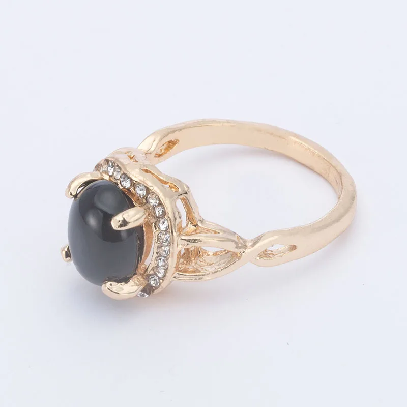 Luxury Aristocratic Natural Stone Ring Red Blue Green Black For Ladies Exquisite 3D Hollow Shape Shiny Fashion New Jewelry | Украшения и