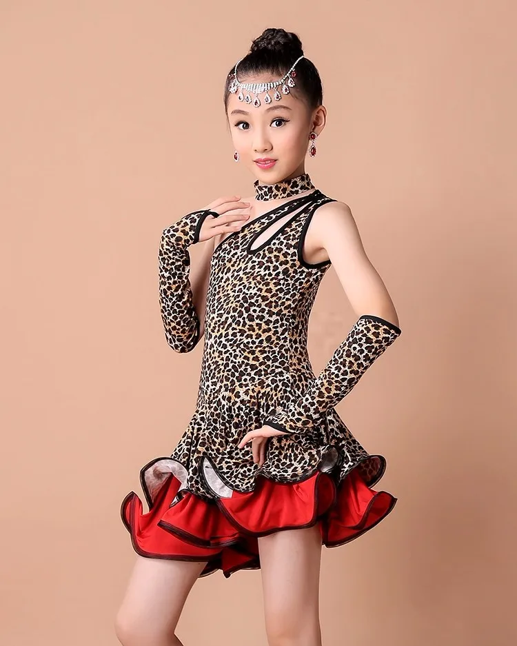 Детское платье для латинских танцев для девочек es Ice Silk Vestido Baile Latino, платье для танцев для девочки, костюм для танцев Cha, костюмы