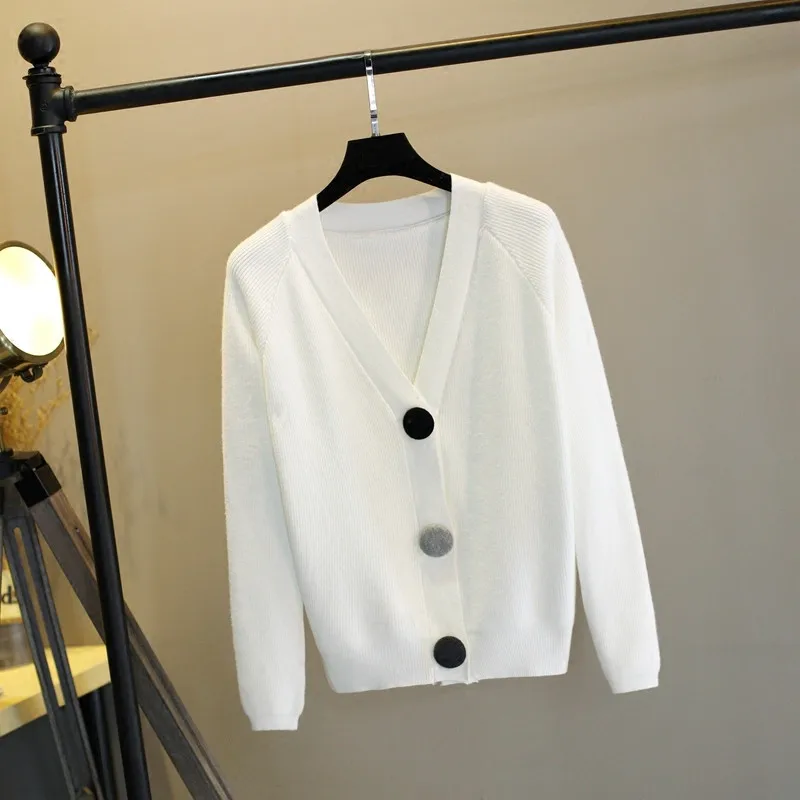 Женское базовое пальто осеннее пальто-свитер Женская куртка однобортный вязаный