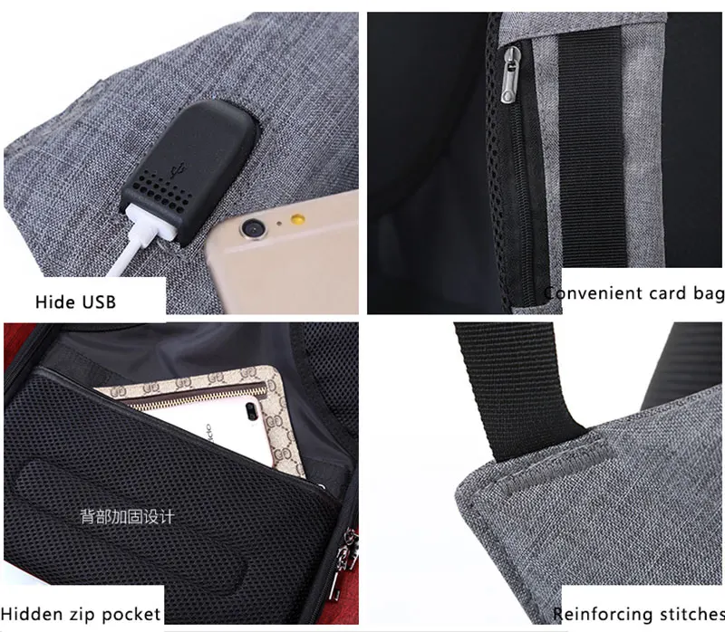 Велоспорт USB зарядки Anti Theft рюкзак Для мужчин женщин 15 дюймовый ноутбук Рюкзаки