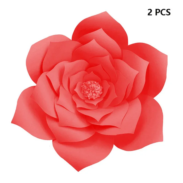 red FENGRISE DIY бумажные цветы 20 см бумажные помпоны цветок для свадебного декора искусственный цветок фон инструмент Декор стены бумага цветок - Цвет: red