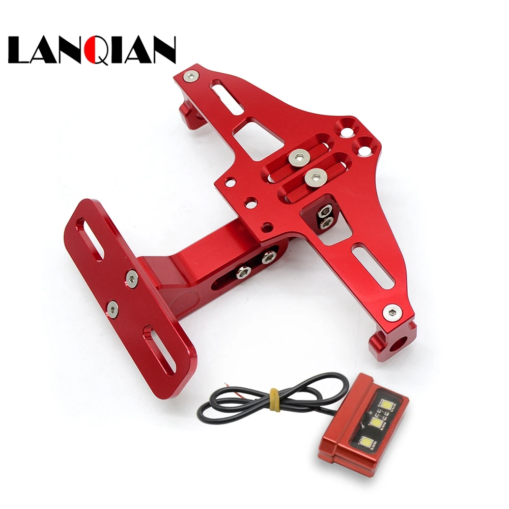 

Motorcycle Accessories CNC License Plate Mount Holder with LED Light For MOTO GUZZI V7 Classic Racer Stone/Special V9 Bobber