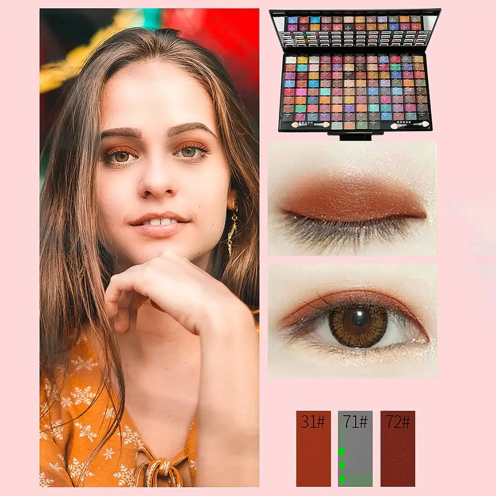 Палитра теней для век 100 цветов водостойкая долговечная набор косметики макияжа|