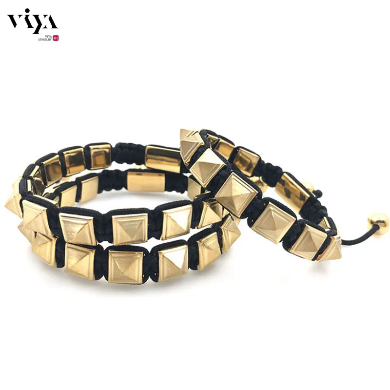 Мода заклепки браслеты для оптовая продажа ручной панк стиль весны красочными