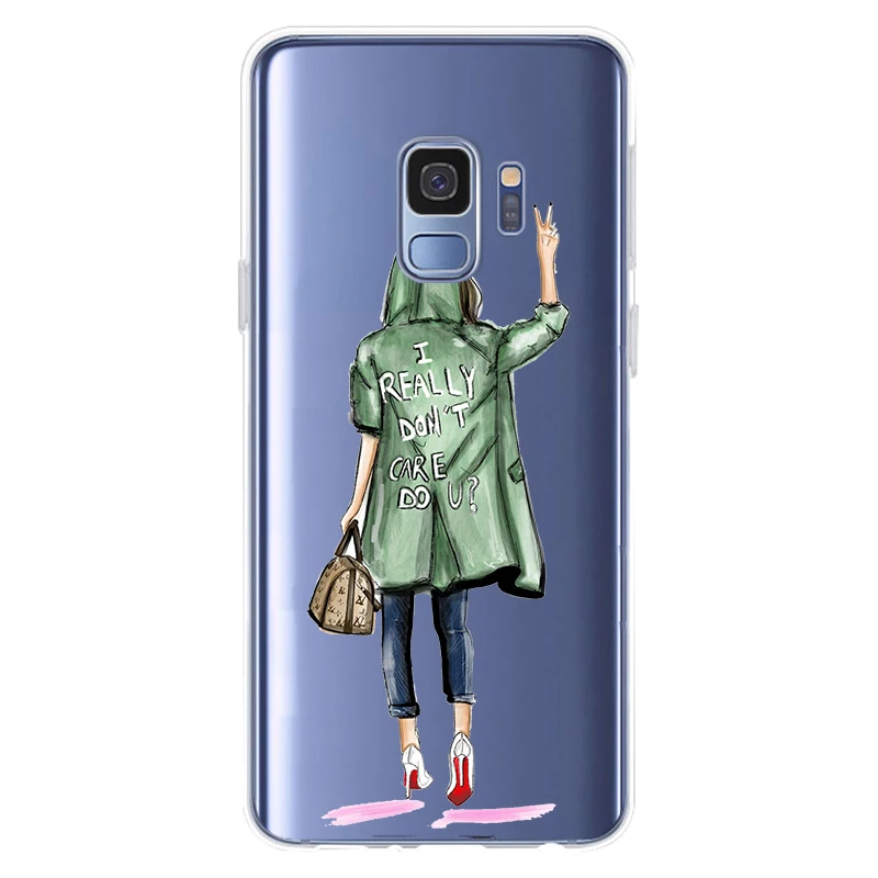 Чехол из ТПУ для Samsung Galaxy S6 S6edge A7 S7edge S8 S9 Plus A5 J5 J7 2016 Queen Princess Girl boss coffee|Бамперы| |