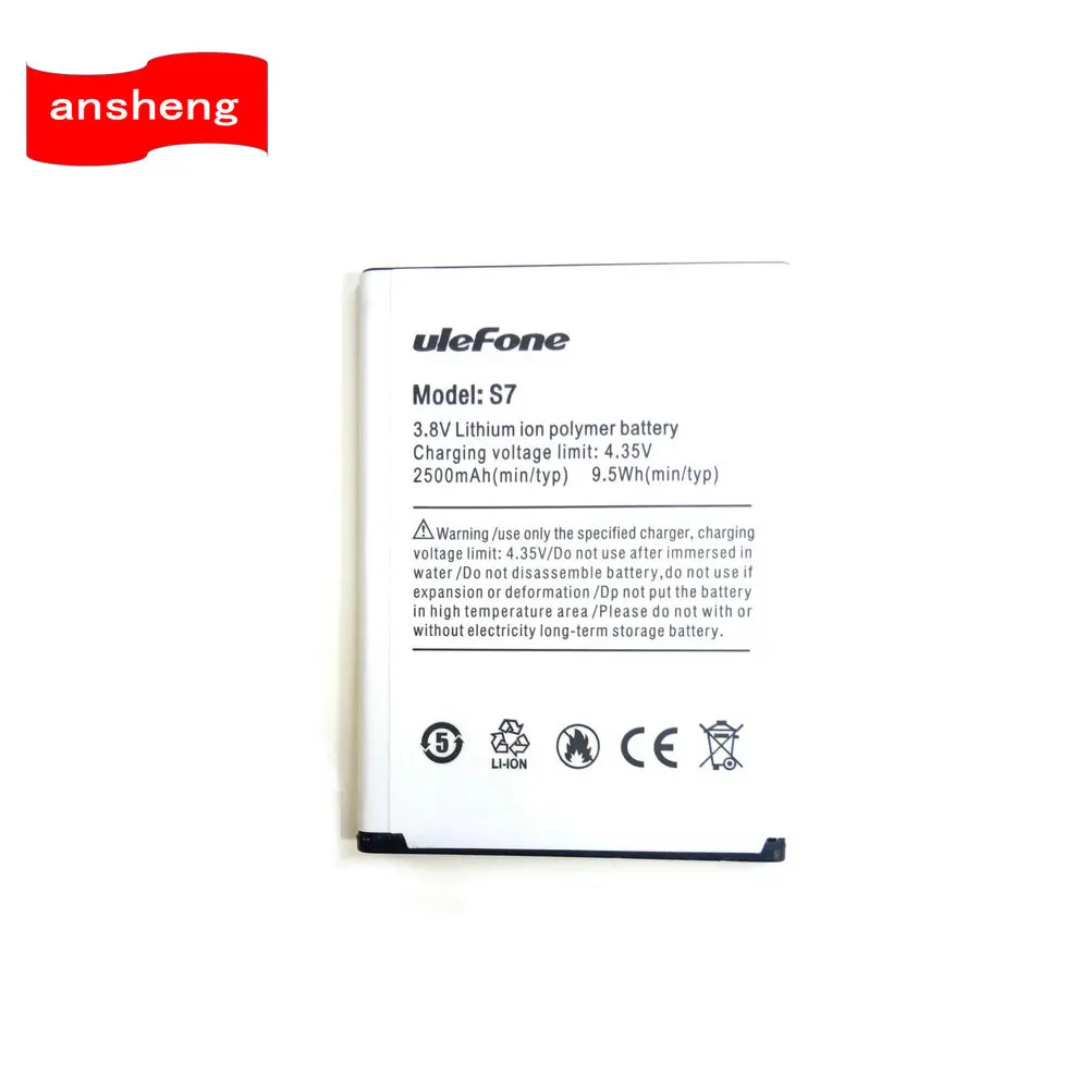 

Original 3.7V 2500mAh MTK6580 Battery For Ulefone S7 / S7Pro Pro 5.0inch Phone