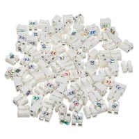 100pcs plastic 2 pin push quick cable connector wiring terminal 10a 250v