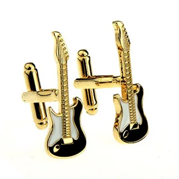 Модный Камень Золото музыка Note гитара труба Sax фортепианный микрофон запонки 1 пара Большая акция
