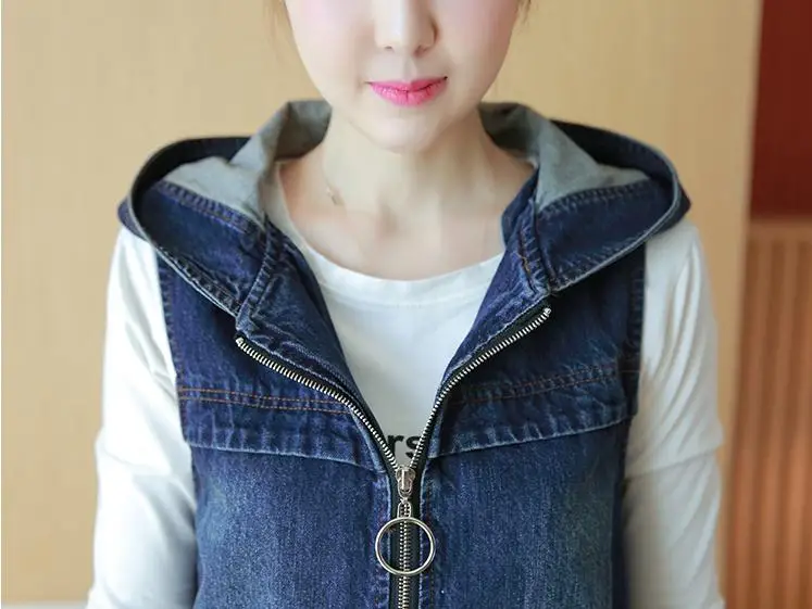 Женская Весенняя свободная жилетка с капюшоном 2018 | одежда