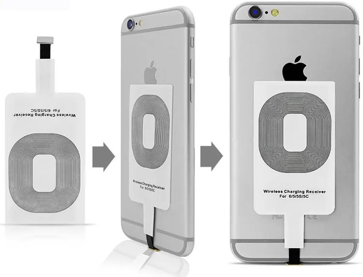 QI Беспроводное зарядное устройство приемник зарядный адаптер для iPhone 5S 7 Беспроводное зарядное устройство для Andriod type C для телефона Xiaomi