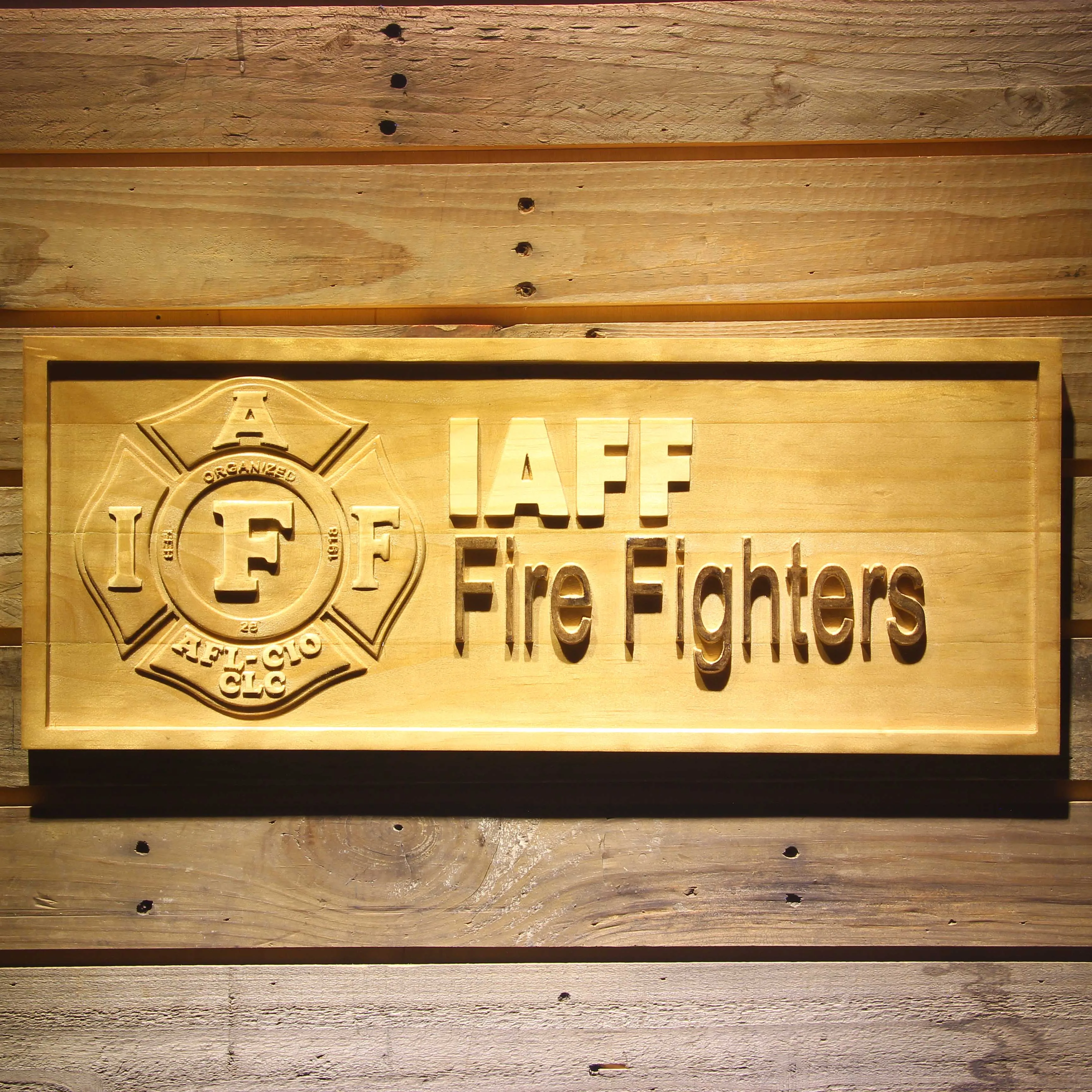 IAFF пожарные истребители пожарное пиво 3D деревянные вывески для бара|sign bar|sign woodsign
