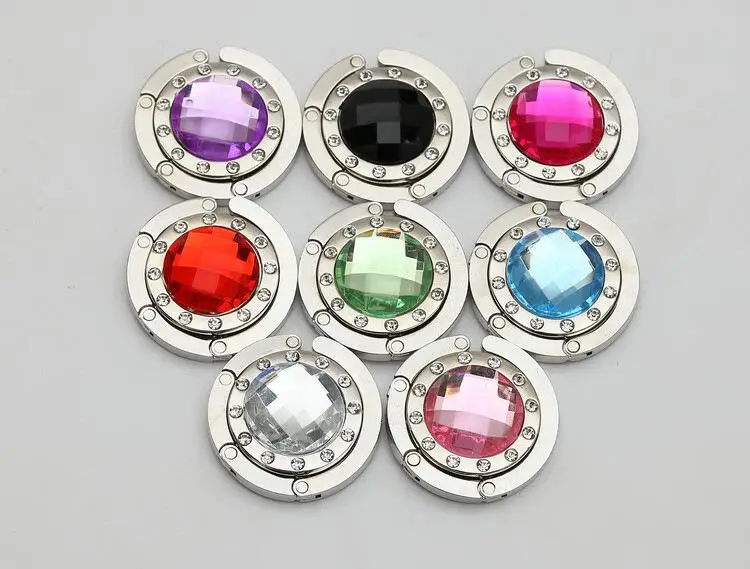 

Wedding favors Acrylic hang bag hook Multicolor round hook set auger folding buckles creative wedding party holiday gift