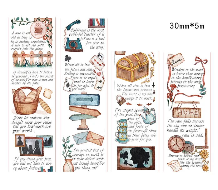 Красивая 30 мм* 5 м Высокое качество washi клейкая лента/Винтаж штамп и Enghlish письмо маскировки Япония лента washi