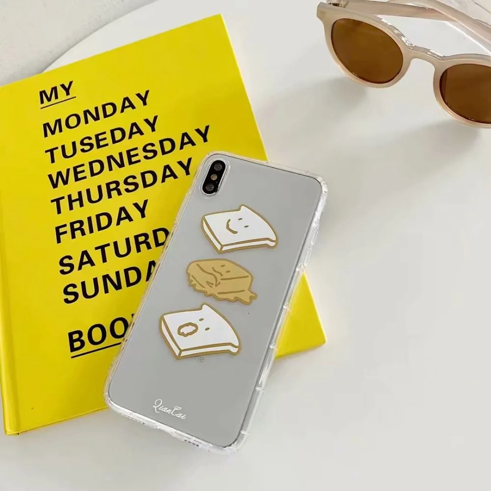ORYKSZ Cute Bread Phone Case For iPhone X XS Max XR Cover iphone 8 7 6S Plus Silicone Ultra thin Tpu Clear Transparent |