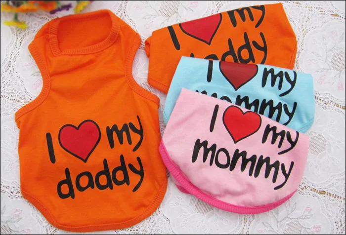 Новинка 2015 одежда для собак из 100% хлопка модная распродажа! Я люблю свою