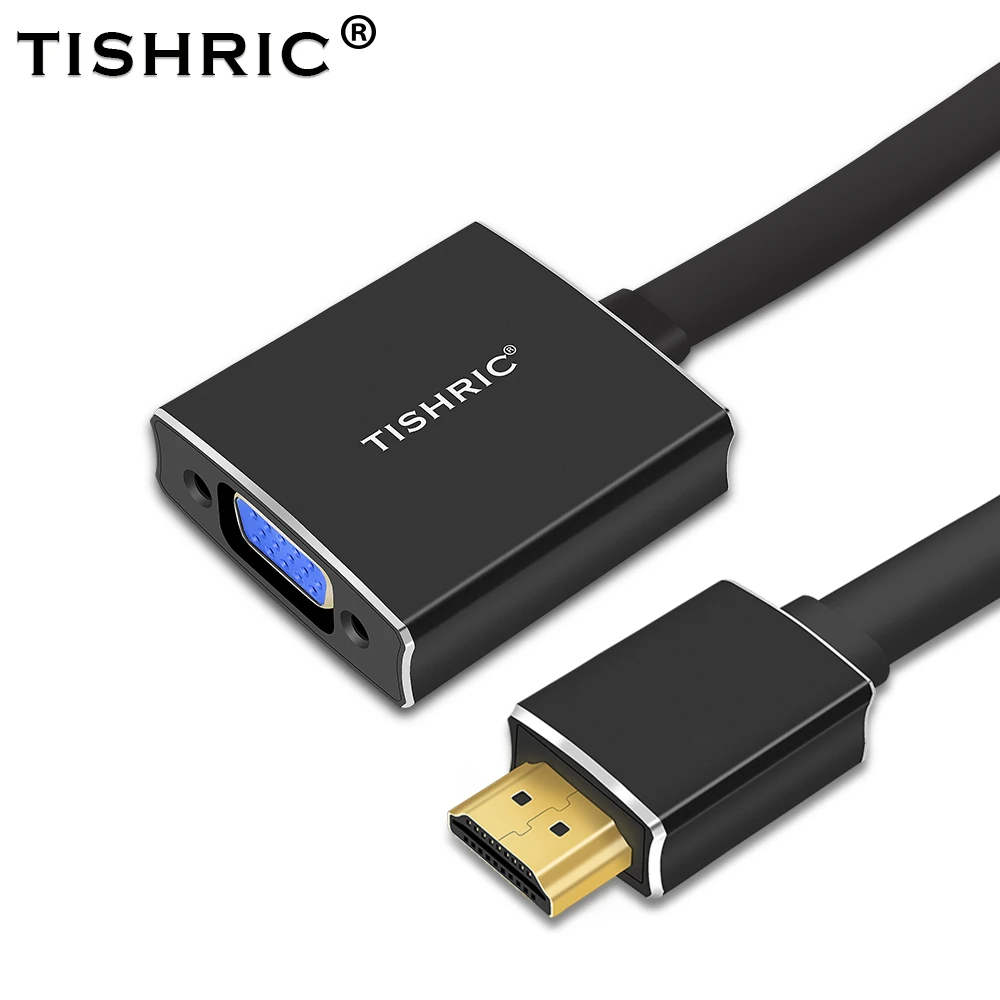 TISHRIC Новый HDMI к VGA адаптер кабель Jack 3 5 мм аудио Мощность цифровой аналоговый видео