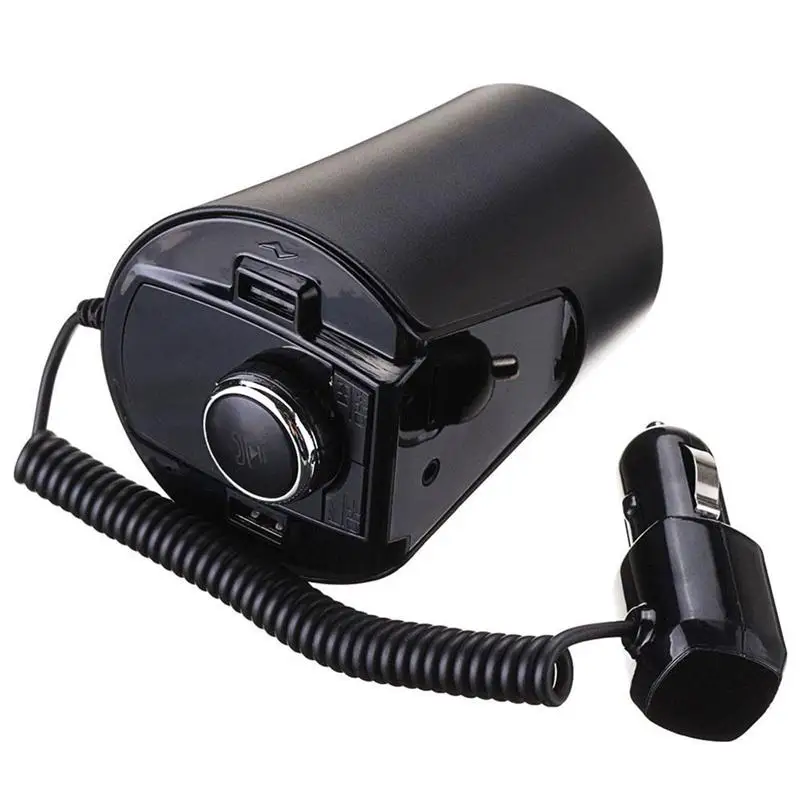 Автомобильный Bluetooth fm-передатчик, музыкальный плеер, подстаканник, Hands Free, поддержка звонков, U диск, TF карта, двойное USB зарядное устройство, музыкальный плеер