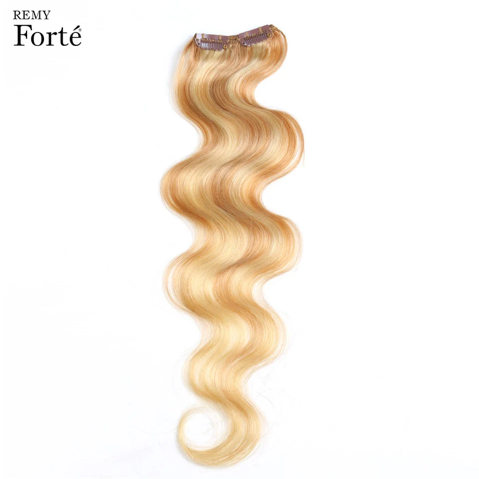 Накладные Человеческие волосы Remy Forte P27/613 613 пианино светлые человеческие зажим 7