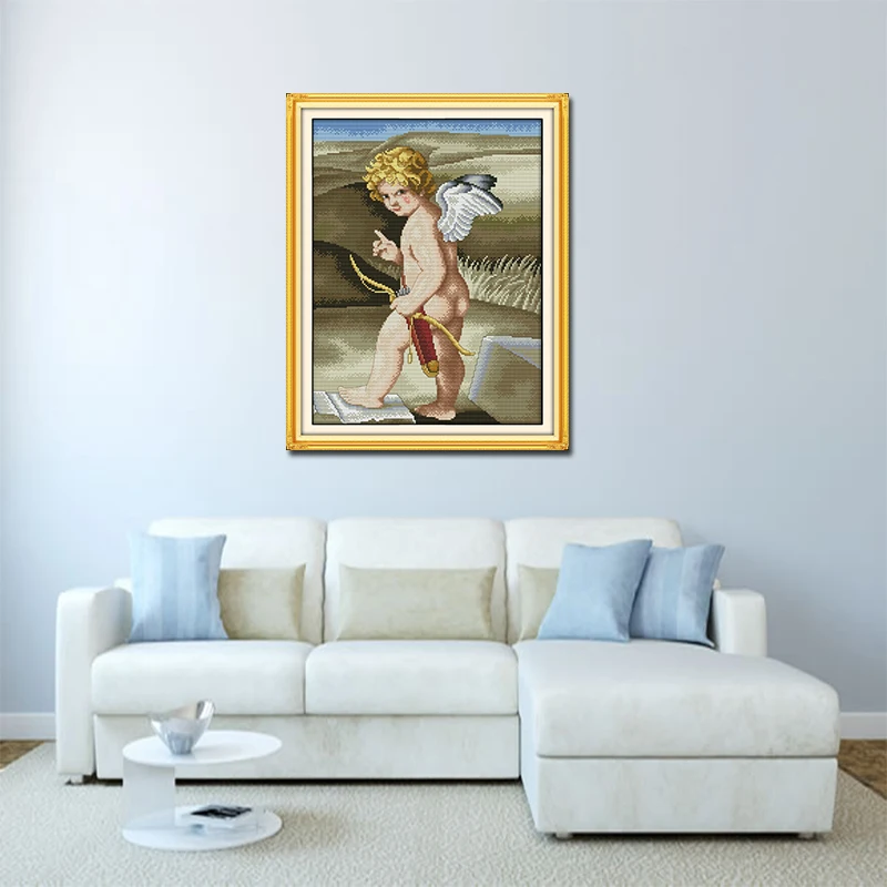 11CT 14CT напечатанная ручная вышивка своими руками нить DMC Вышивка крестом Love Cupid