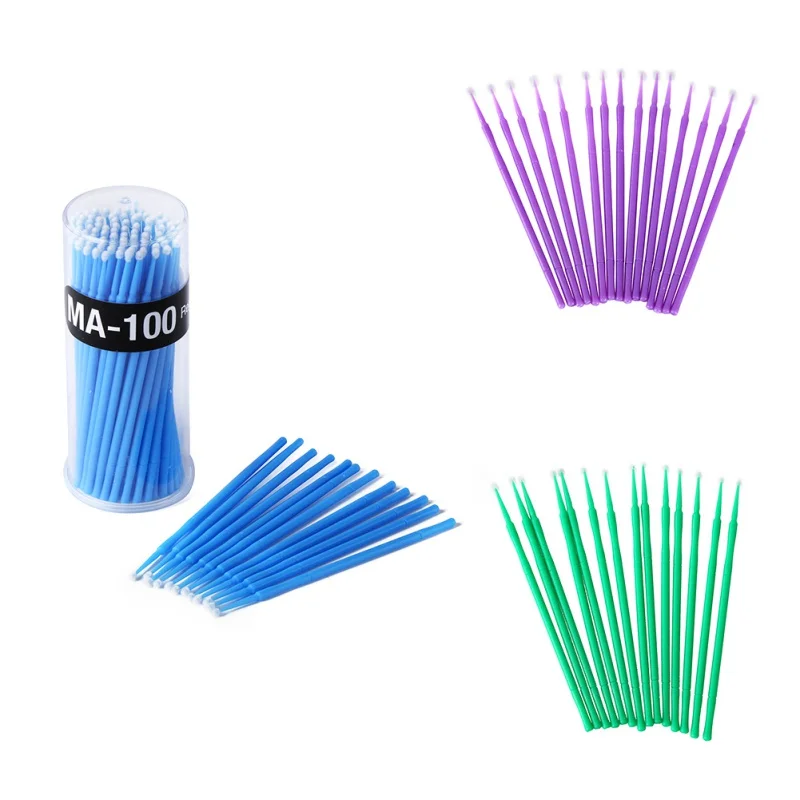 100 шт. одноразовые ватные тампоны для наращивания ресниц микро индивидуальные