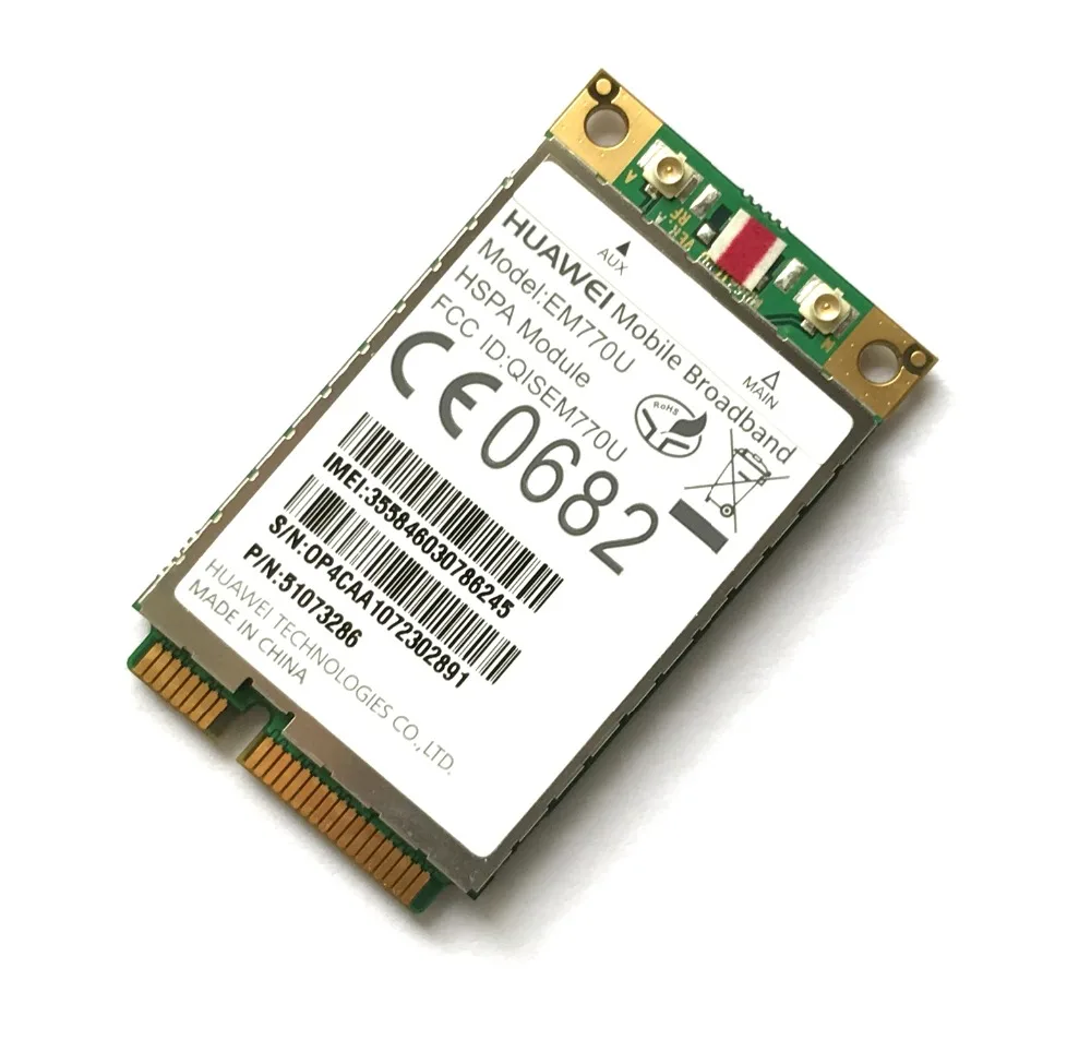 Разблокированный 3g WWAN Mni PCI E HuaWei EM770U 7 2 Мбит/с HSDPA Мобильный широкополосный WCDMA GSM EDGE