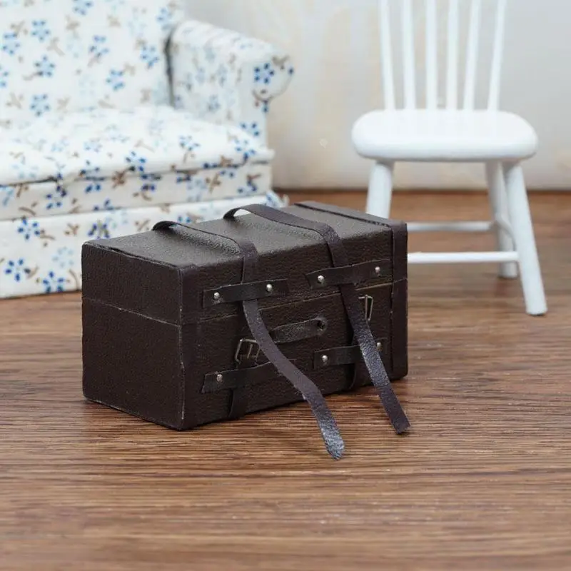 Dongzhur 1:12 Кукла деревянная игрушка дом Diy Модель Кукольный домик аксессуары для миниатюрного кукольного домика мебель мини винтажная кожаная ретро коробка