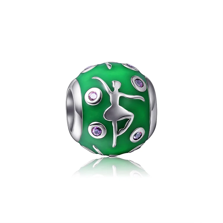 P6129 Крой браслет Pandora серебро 925 цвет эмали Талисманы Бусины с Буле CZ DIY ювелирных изделий для женщин подарки - Цвет: P6129