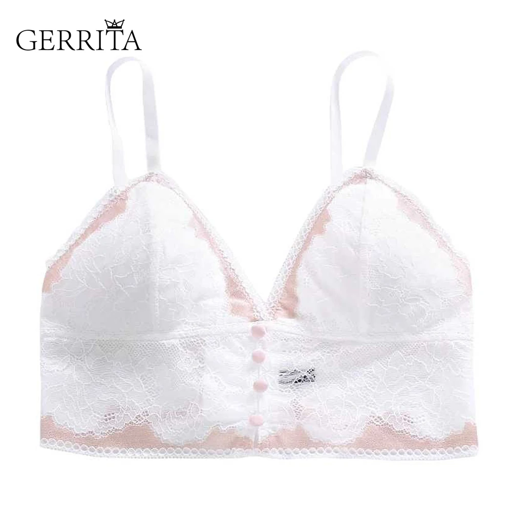 Женский кружевной прозрачный бюстгальтер GERRITA винтажный на бретельках с пуш-ап