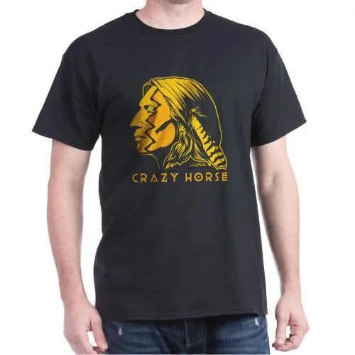 2017 новое прибытие Crazy Horse Dark T Shirt 100% хлопок O образным Вырезом Футболка Случайные