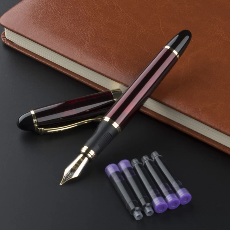 

High Quality Jinhao X450 Metal 0.5mm Fountain Pen Fine Nib Student Business Office Iraurita Ink Pens School Supplies Stationery