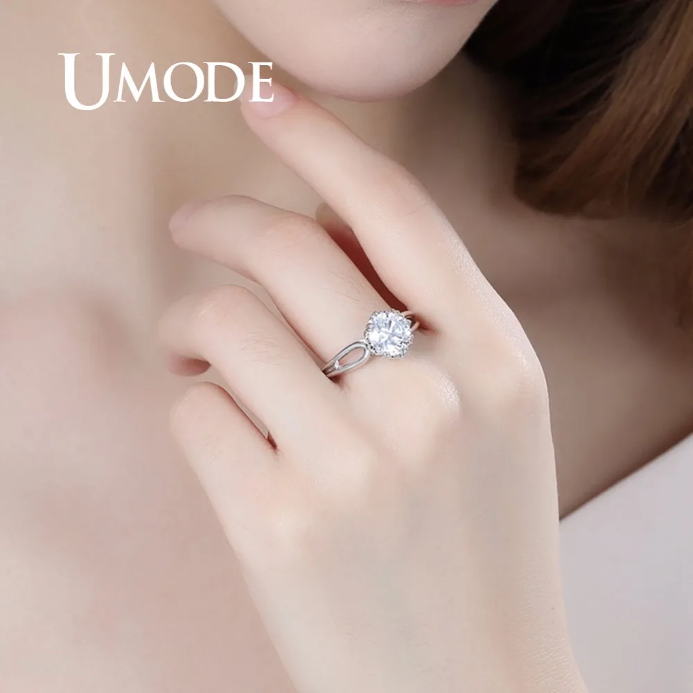 Современные обручальные кольца UMODE для женщин модные женские с кристаллами и