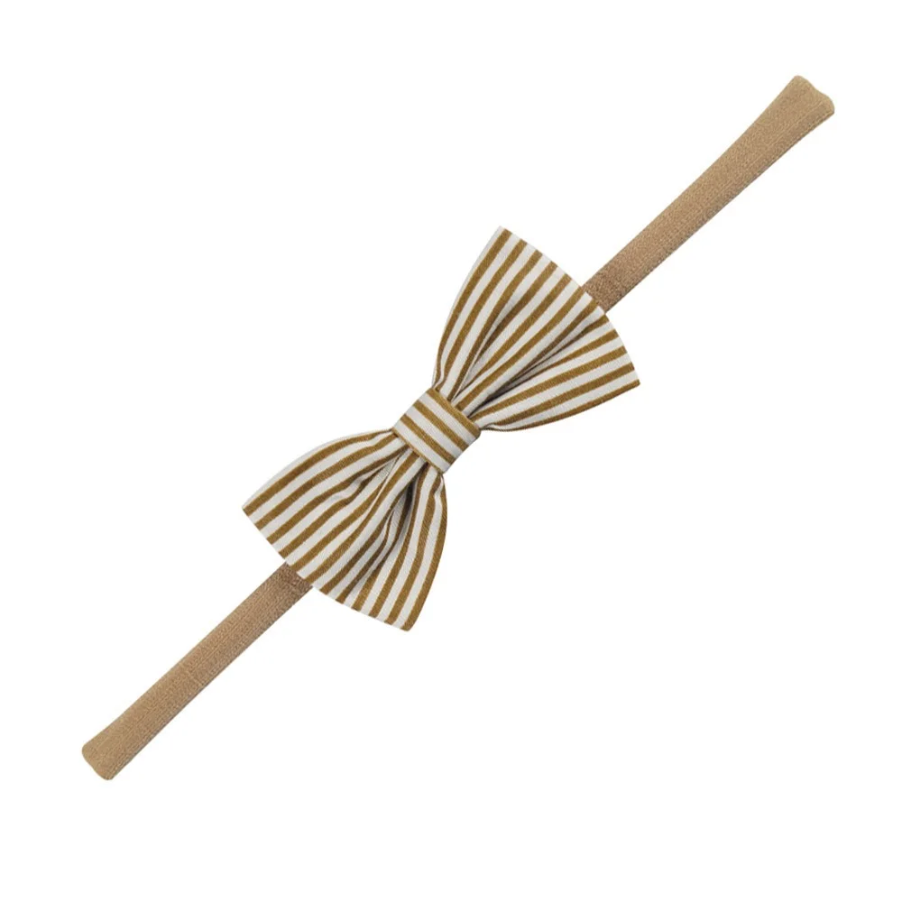 Handmade Bowknot Elastic Nylon Headband Farbic Girls Headbands Printed Custommized Soft Hairband Cotton Hair Accessories | Детская