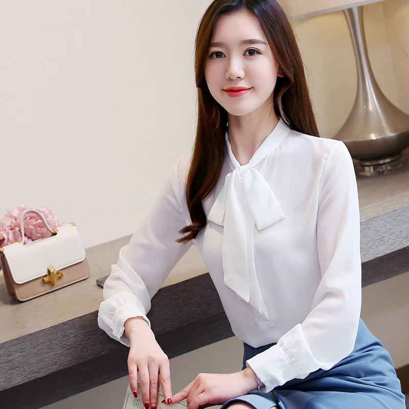 Модные женские топы и блузки 2019 с длинным рукавом Женские рубашки