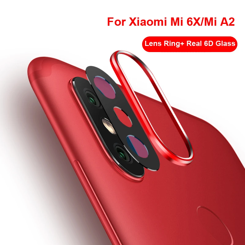 Для Xiaomi mi 6X Защитная пленка для объектива камеры + металлическое кольцо задней