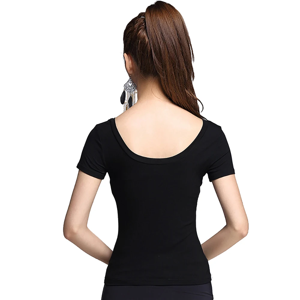 2017 New Arrival Latin Dance Top Ice Silk Modal Black Salsa Pratice Stage Shirt For Women/Adult/Female MD6205 | Тематическая одежда