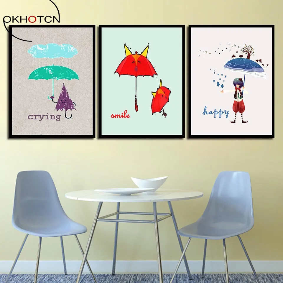 

OKHOTCN No Framed Abstract Cartoon Little Prince Poster Minimalist On Canvas Painting Wall Art For Children Room Decor